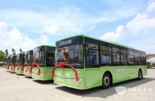 金龙纯电动公交开赴诗意“三水”