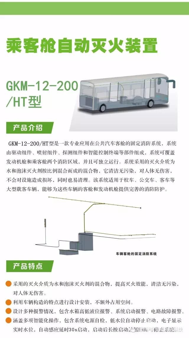 新能源公共汽车乘客舱自动喷淋灭火装置,电池仓自动灭火装置